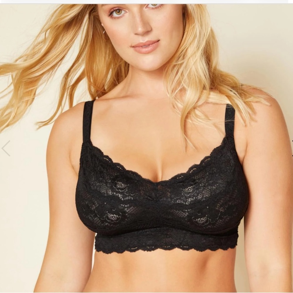 Cosabella Never Say Never Curvy Sweetie Hook & Eye Bralette in Black Size XL
